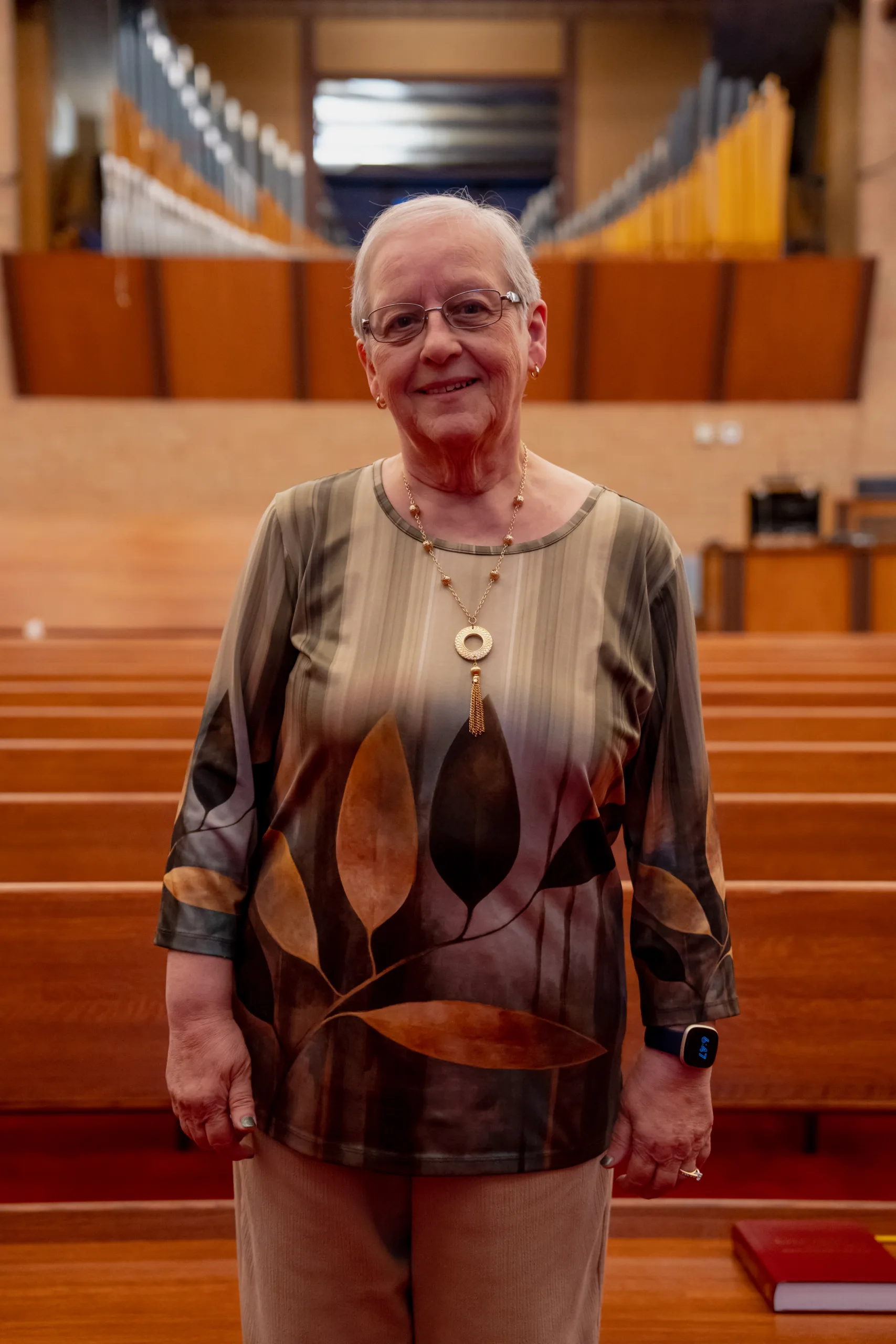 Penny is the organist and secretary at University Church. She is seen here in our Kent, Ohio campus sancutary.